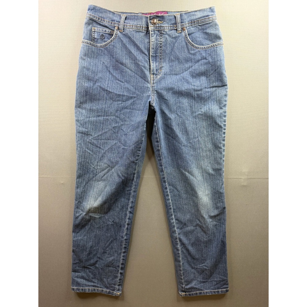 Gloria Vanderbilt Amanda Jeans Womens Blue High Rise Tapered 33x28